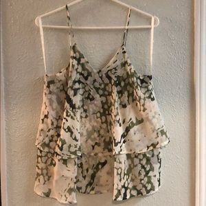 Flowy Olive and Peach Tank Top
